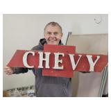 Wooden 37" W Chevy Bow Tie Sign