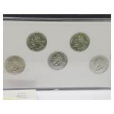 5 Silver Roosevelt Dime Coins