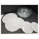 5 Nesting Glass Bowl Set W Lids Up To 6 3/4" W