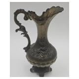 Ornate Brass Pitcher Made in Italy 9 1/4" h