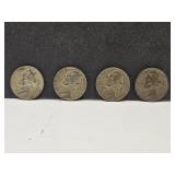 4 War Nickels 1942-S, 1943-P, 1945-S & 1945-P