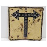 Vintage Metal T Road  Sign18"