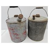 2  Galvanized  5 Gal Gas Cans