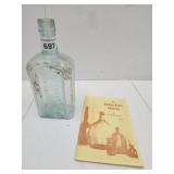 VTG Extract of Sarsparilla Aqua Bottle 9.5"& Book