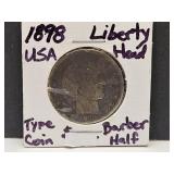 1898 Liberty Head Barber Half Dollar