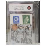 German WWII Stamps & Bronze Coins Set