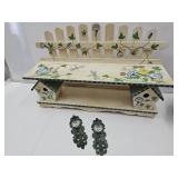 2 Cast Iron & Resin Door Knob Decor & Bench 26" L