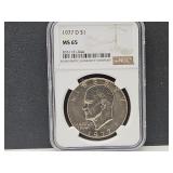 1977 Graded MS65 Ike Dollar Coin