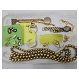 Costume Jewelry Lot; Gone Tone Hoop Earrings +