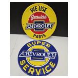 2 Newer Chevrolet Metal Signs 12" W