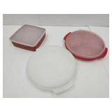 2 VTG Tupperware Divided Dishes & Sandwich Storage
