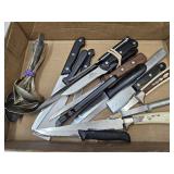 Lot Silver Plate, Kitchen Knives, Small Cleaver