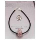 New Genuine Leather Bracelet- Sterling Silver