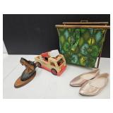 MCM Rack, shoes sz 38, Tonka Truck