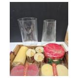Large Lot Of Scented Candles & Holders