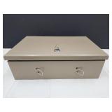 Metal Lock Box w Key 9.5 x 14 x 4"