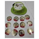 Apple Cutter, 12 Metal Wreath Book Marks