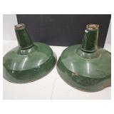 2 Porcelain Enamel Light Fixture Globes