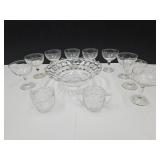 Vintage Fostoria 3 Footed Bowl, Etched Glass +