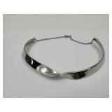 Ann Taylor Silver-Tone Twisted Flat Choker