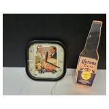 Corona Light Up Beer Sign & Willis & Garner Clock