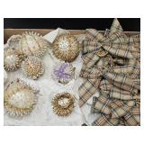 Vintage Beaded Christmas Ornaments & Bows