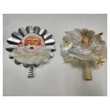 Vintage Angel & Santa Christmas Tree Toppers