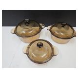 Glass Corning Pans with Lids