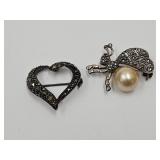 Sterling Silver Fire Fly & Sterling Heart