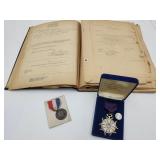 Military Legion of Merit Pins, WWII Scrapbook,+