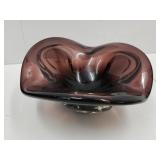 VTG Murano Purple Art Glass Bowl9 1/2" w