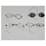 Antique Metal Eyeglasses Metal  Content Unknown