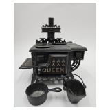Cast Iron Queen Toy Stove  5" w x 6.5" h