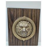 Large Mounted Metal Lion Head Door Knocker
