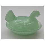 New Not Vintage Glass Hen on a Nest 4.5"