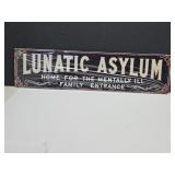 New Asylum Metal Sign 4" x 16"