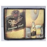 VTG  Light Up Advertising MILLER  Beer Sign 20x15"