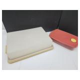Tupperware Cake Carrier & Orange Micro Dish7 x 11"