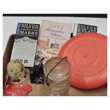 Burger Chef Frizbee, Ball Jar, Glass Art Flower +