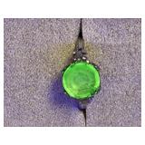 VTG Sterling Silver Uranium Glass Stone Ring 4.5