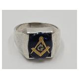 VTG Sterling Silver Mens SZ 9 Masonic Ring