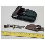 Damascus Blade Knife w Sheath & Sheffield Tool Kit