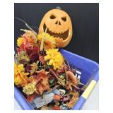 Basket with Light Up Pumpkin & Fall Flowers
