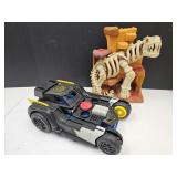 Dinosaur Fisher Price  & Batmobile 18" Long