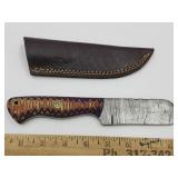 Damascus Knife W Sheath