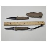 Smith & Wesson 2 Knives w 1 Sheath See Sizes