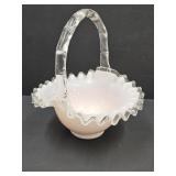 Vintage Fenton Art Glass  Basket 7" w