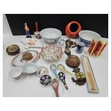 Large Lot Of Oriental Dishes, Japan Wall Pocket, +