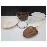 Fire King Batter Bowl, 8.5" Stoneware Bowl, +