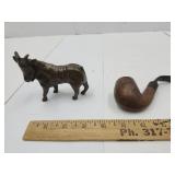 Vintage Pipe & Bronze Goat See Tail